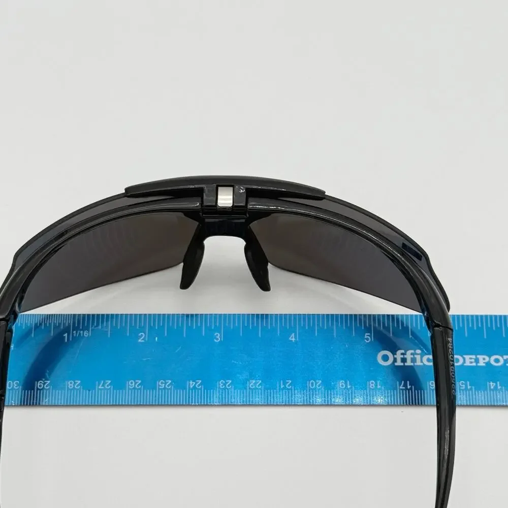 Franklin MLB Black Deluxe Flip-Up Sunglasses Blue Mirror Baseball Softball